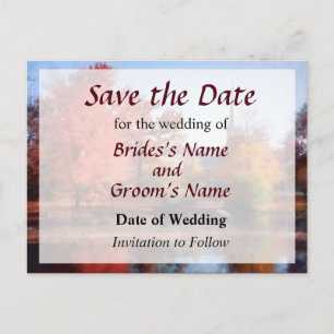 Herbstkirche Save the Date Ankündigungspostkarte