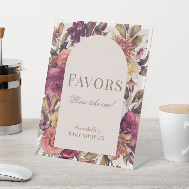 Herbstkleid Arch Pink Kinderdusche Favoriten Sockelschild (In SItu)