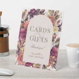 Herbstkleid Arch Pink Kinderduschkarten & Geschenk Sockelschild