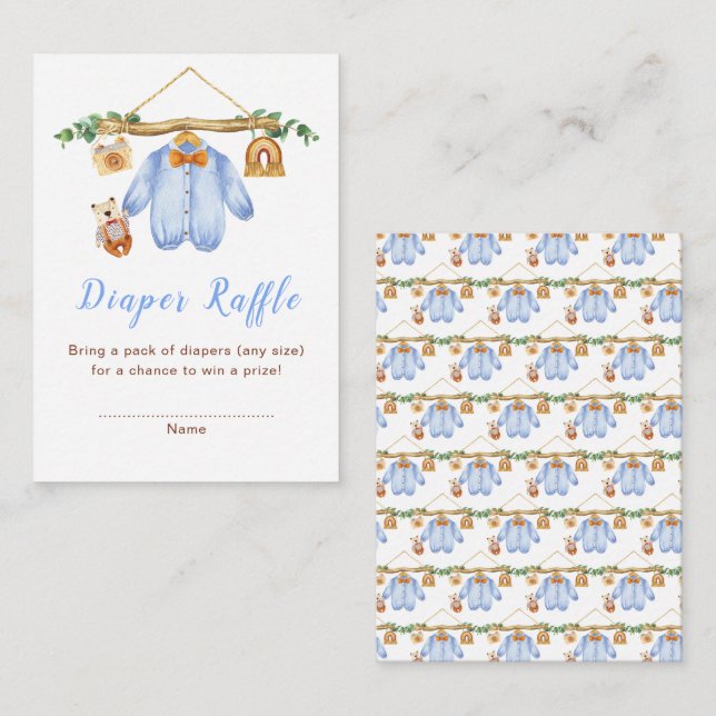 Herbstkleidung Boy Baby Dusche Begleitkarte (Vorne/Hinten)