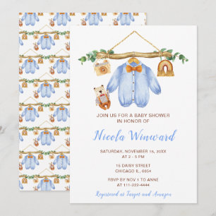 Herbstkleidung Boy Baby Dusche Einladung