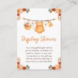 Herbstkleidung Linie Girl Baby Display Dusche Begleitkarte