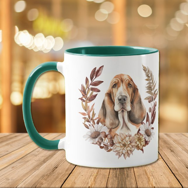 Herbstkranz des Basset-Hundes Tasse (Von Creator hochgeladen)