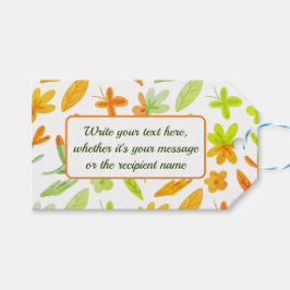 Herbstkranz in Grün Orange-Geschenkmarken Geschenkanhänger