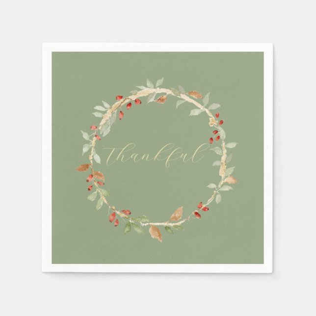 Herbstkranz Thanksgiving Serviette (Vorderseite)