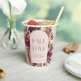 Herbstkreide Liebe Rosa Brautparty Pappbecher