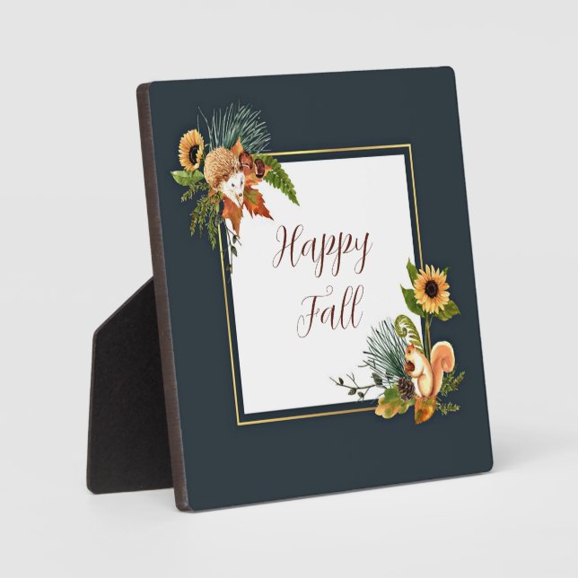 Herbstkritter und Natur mit anpassbarem Text Fotoplatte (Vorderseite)