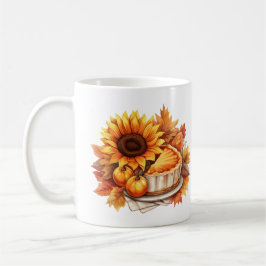 Herbstkuchen und Sonnenblumen Kaffeetasse