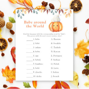 Herbstkürbis. Baby rund um die Welt Spiel