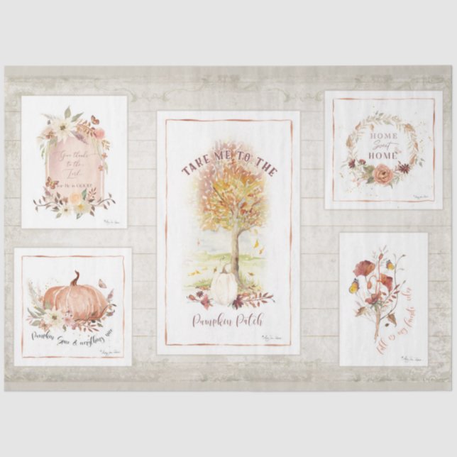 Herbstkürbis Blätter Entdeckungsreise Seidenpapier (Vorderseite)