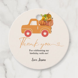 Herbstkürbis Danke Geburtstag Geschenkanhänger