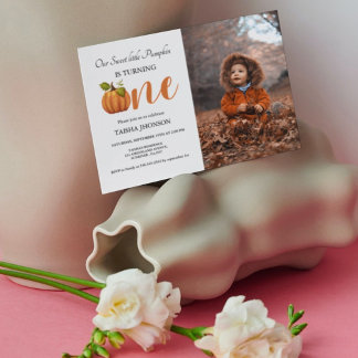 Herbstkürbis Herbst erste Geburtstagsparty Einladung