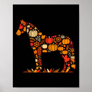 Herbstkürbis Herbstpferd Erntedank Mädels Poster