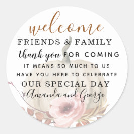 Herbstkürbis Hochzeit Danke Runder Aufkleber