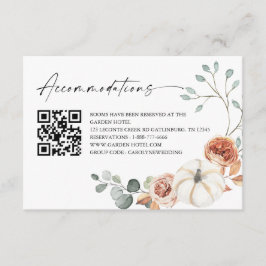 Herbstkürbis Hochzeitsunterkünfte QR-Code Begleitkarte