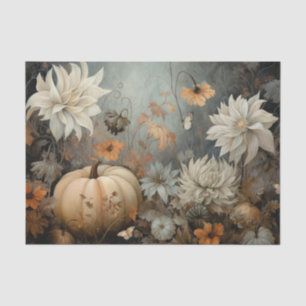 Herbstkürbis Kürbis mit Blume Decoupage Seidenpapier