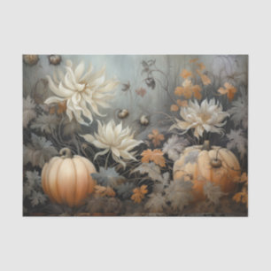 Herbstkürbis Kürbis mit Blume Decoupage Seidenpapier