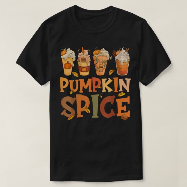 Herbstkürbis Spice Latte Design Herbstsaison T-Shirt (Design vorne)