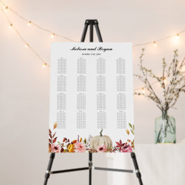 Herbstkürbis und Blume-Seekartenplatte