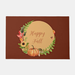 Herbstkürbis und Natur mit anpassbarem Text Fußmatte