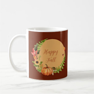Herbstkürbis und Natur mit anpassbarem Text Kaffeetasse