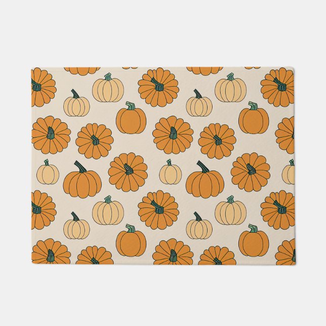 Herbstkürbis würzige Herbstkürbis Thanksgi Fußmatte (Vorderseite)
