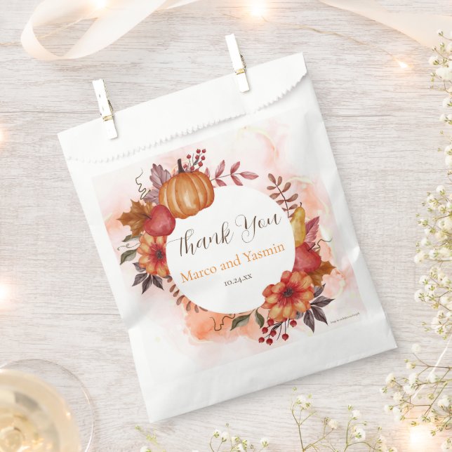 Herbstkürbis zum Herbst in der Liebe Geschenktütchen (Ausgeschnitten)