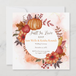 Herbstkürbis zum Hochzeitdatum RSVP-Karte in der L