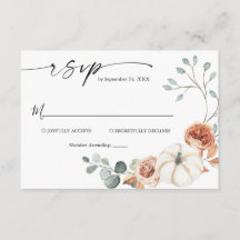 Herbstkürbiskürbis Hochzeitskarte RSVP