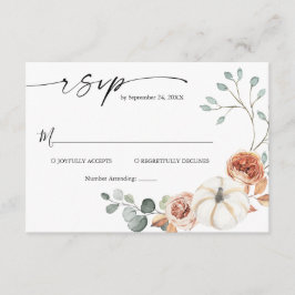 Herbstkürbiskürbis Hochzeitskarte RSVP Begleitkarte