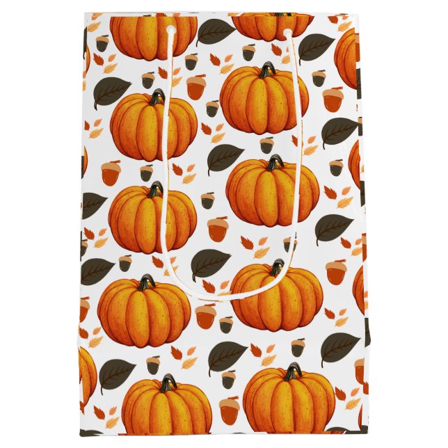Herbstkürbisse Mittlere Geschenktüte (Rückseite)