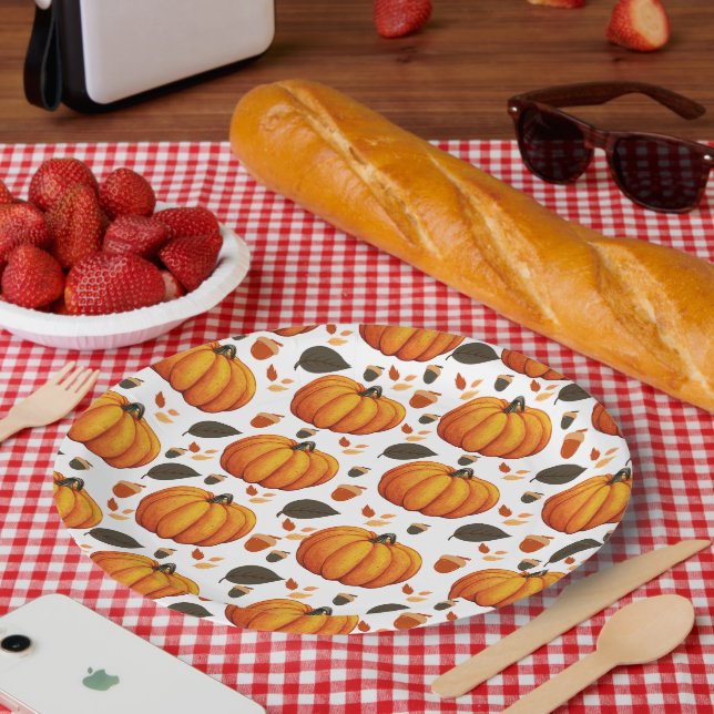 Herbstkürbisse Pappteller (Picknick)