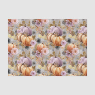 Herbstkürbisse und Blumen Herbstmuster Decoupage Seidenpapier