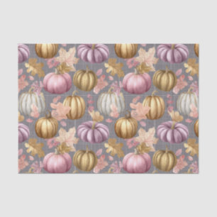 Herbstkürbisse und Blumen Herbstmuster Decoupage Seidenpapier