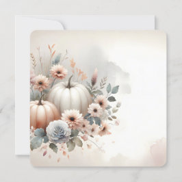 Herbstkürbisse und florale Herbstkulisse Einladung