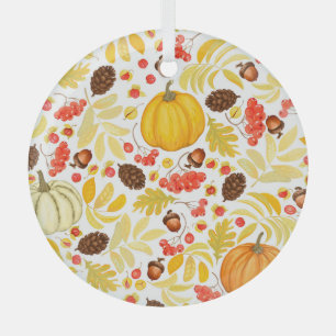 Herbstkürme, Eichhörnchen, Vintager Hintergrund. Ornament Aus Glas