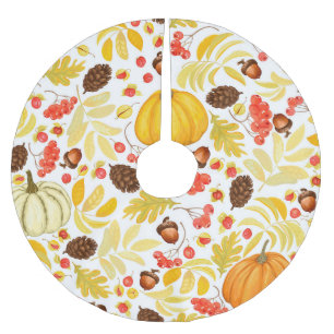 Herbstkürme, Eichhörnchen, Vintager Hintergrund. Polyester Weihnachtsbaumdecke