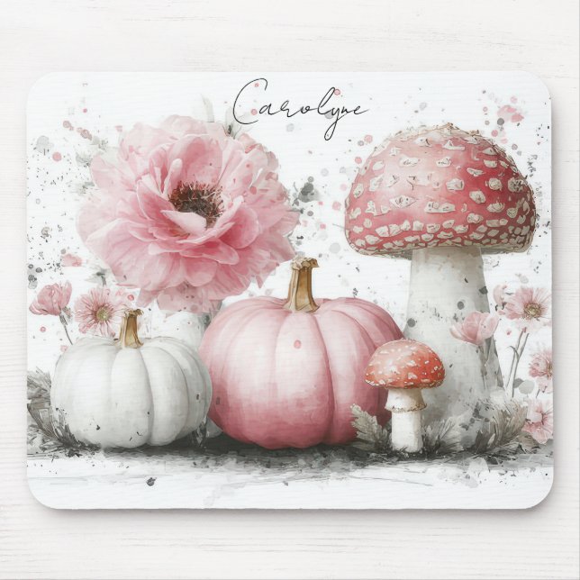 Herbstkürme, Pilze und Blume Mousepad (Vorne)