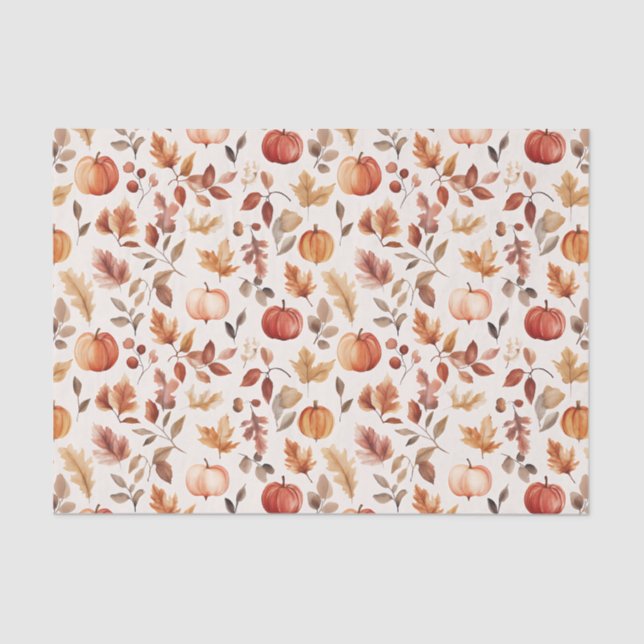 Herbstkürme und Blätter Fallmuster-Entsprechung Seidenpapier (Vorderseite)