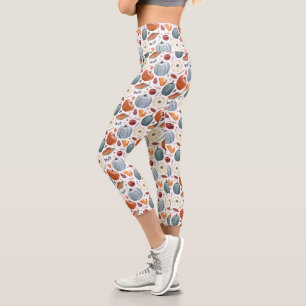 Herbstkürme und Herbstleaves Muster Capri Leggings