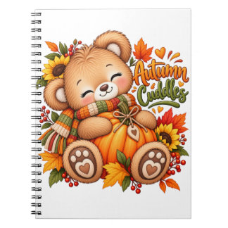 Herbstkuschel-Teddybär-Kürbis-Fall-Baby- und Kinde Notizblock