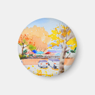 Herbstlandschaft Aquarell Magnet