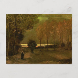 Herbstlandschaft bei Dämmerung, Vincent van Gogh Postkarte