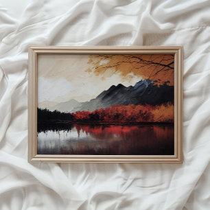 Herbstlandschaft Druck, Herbstmalerei, Herbst zu H Poster
