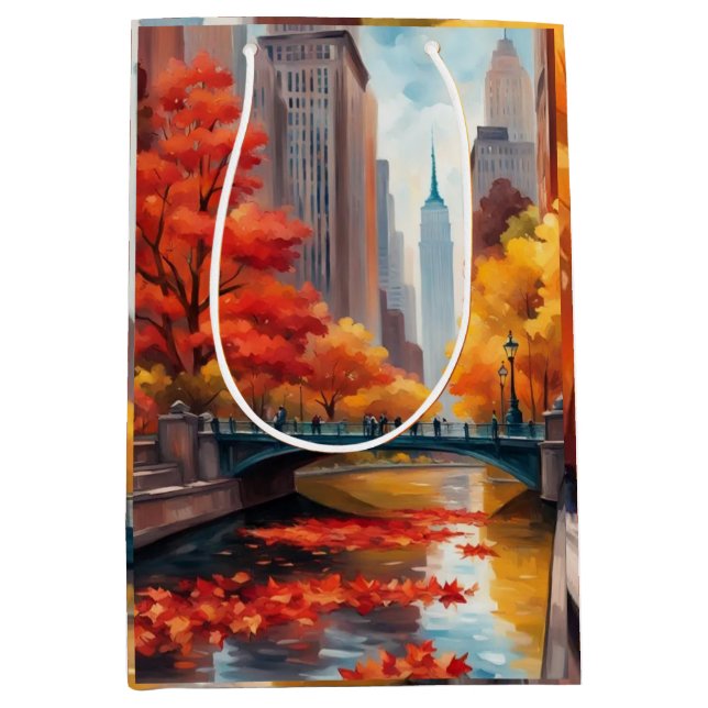 Herbstlandschaft-Geschenktasche Mittlere Geschenktüte (Vorderseite)
