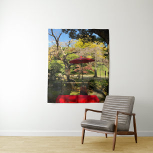 Herbstlandschaft im japanischen Garten Wandteppich