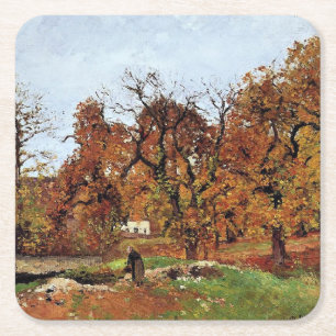 Herbstlandschaft, in der Nähe von Pontoise, Rechteckiger Pappuntersetzer