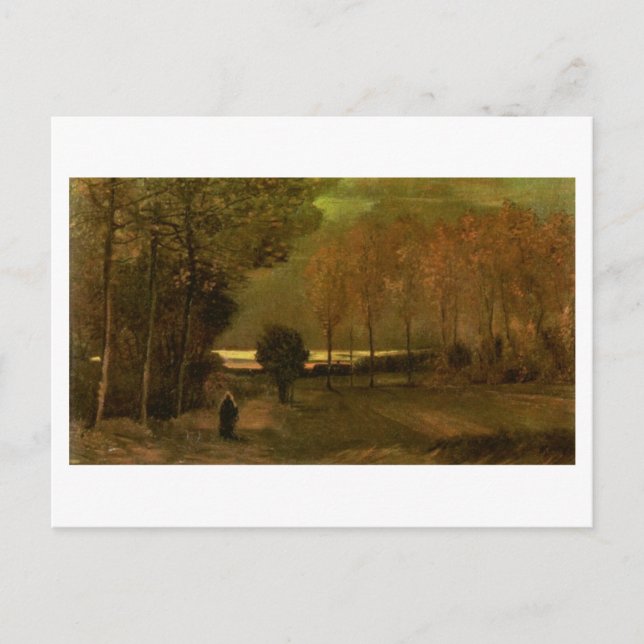 Herbstlandschaft in Dusk, Vincent van Gogh Postkarte (Vorderseite)