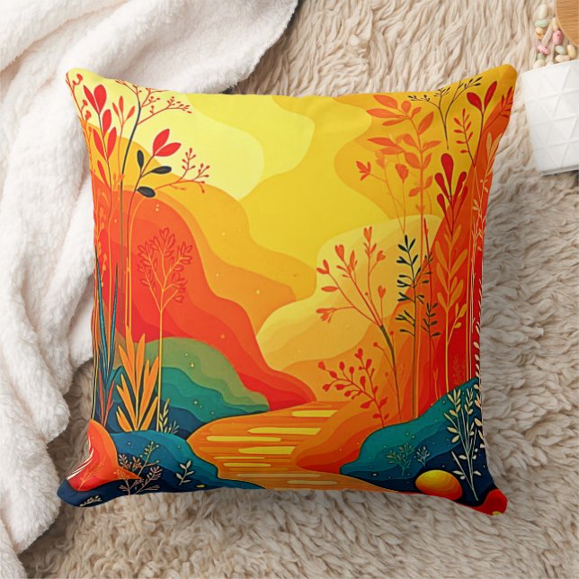 Herbstlandschaft Kunst Kissen (Decke)