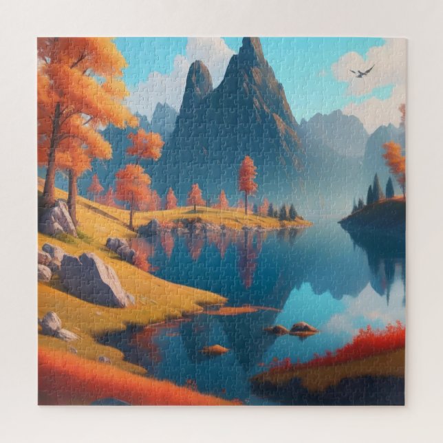 Herbstlandschaft Kunst Puzzle (Vertikal)